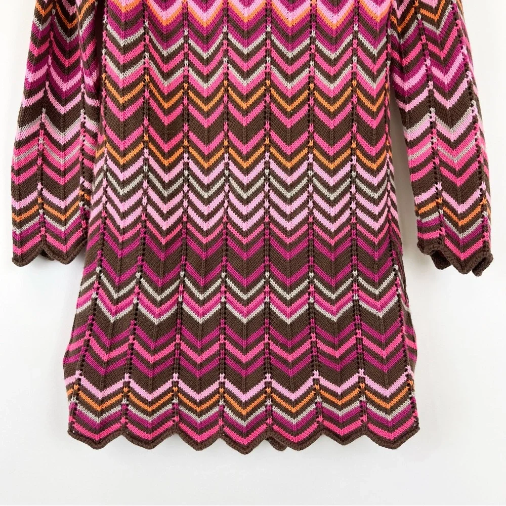 Hanna Andersson Knit Crochet Chevron Striped Dress 110 cm